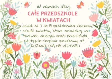 Całe przedszkole w kwiatach